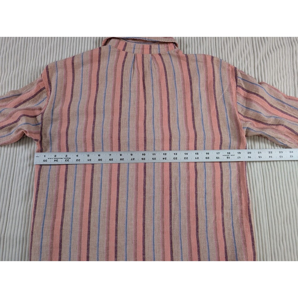 Maeve Anthropologie Lida Top Womens XS Pink Stripe Linen Blend Boho Shirt - Picture 9 of 10